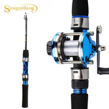 Sougayilang1.2m Portable Telescopic Mini Ice Fishing Rod with Trolling Reel Combo Shrimp Winter Ice Fishing Pole Reel Set 2024 - buy cheap