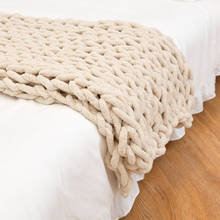 Dropshipping Chenille Chunky Knitted Blanket Winter Thick Bulky Knitting Blankets Handmade Large Big Sofa Bed Blanket Textiles 2024 - buy cheap