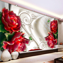 beibehang Custom wallpaper 3d fashion embossed flowers jewelry silk murals living room обои TV background wall paper 3d фотообои 2024 - buy cheap