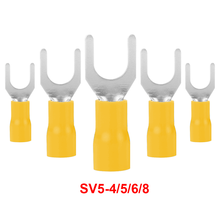 SV5-5  Cable Wire Connector 100 PCS/Pack Furcate Pre-Insulated Fork Spade 12~10AWG Wire Crimp Terminals SV5-8 2024 - buy cheap