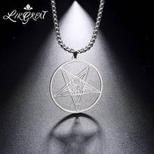 Supernatural Satanic Pentagram Necklace Baphomet Inverted Goat Head Talisman Sigil Of Lucifer Stainless Steel Necklace Jewelry 2024 - buy cheap