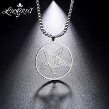 Talisman Baphomet-collar de cabeza de cabra invertida, joyería de acero inoxidable, Templo Satánico 2024 - compra barato