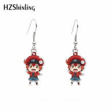 2021 New Cells at Work Dangle Earring Red White Blood Cell Acrylic Hook Earring Epoxy Jewelry Earrings 2024 - buy cheap