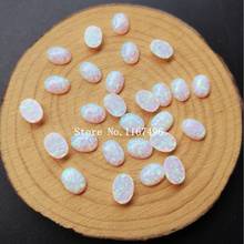 50pcs/ lot  OP16   6x8mm Synthetic Multi Green White Opal Stone Oval Cabochon Opal Stone for Body Jewelry 2024 - buy cheap