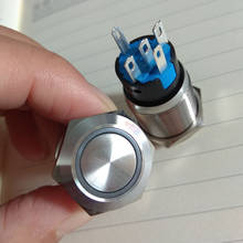 20 peças 19mm anel de travamento ou tipo momentâneo iluminado por led botão de pressão de metal 19mm 1no1nc 2024 - compre barato