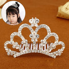 Tiaras y coronas para niños, pinzas para el pelo para niña, corona de cristal con diamantes de imitación, corazón, accesorios para fiesta de princesa, adornos de joyería para el cabello 2024 - compra barato