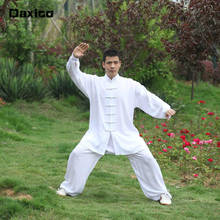 Uniforme de artes marciais adultos tai chi, uniforme feminino e masculino kungfu de manga comprida, roupa para exercícios e palco de dança 2024 - compre barato