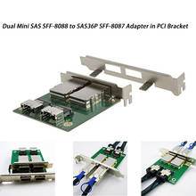 Adaptador de SFF-8088 Dual Mini SAS a SAS36P, soporte PCI, SFF-8087 2024 - compra barato