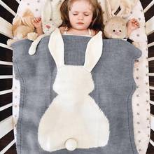 Cobertor de coelho do bebê recém-nascido malha envoltório cobertores super macio infantil cama colcha para cama sofá cesta cobertores 2024 - compre barato