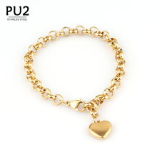 Stainless Steel Heart Pendant Vintage Chain Bracelets For Women Bohemian Padlock Thick Bracelet Women's Bracelets Jewelry Gift 2024 - купить недорого