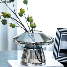 Стеклянная ваза с грибом, абстрактная Цветочная композиция, гидропонная прозрачная ваза для цветов, Современное украшение для дома, свадебная ваза 2024 - купить недорого
