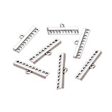 20PCS Antique Silver Color Rectangle Tibetan Style Alloy Chandelier Components Links, Lead Free & Nickel Free 9x28x2.5mm 2024 - buy cheap