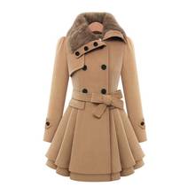 Thin Wool Blend long coat Women Long Sleeve Turn-down Collar Outwear Jacket Casual Winter Elegant Warm Overcoat cashmere coat 2024 - buy cheap