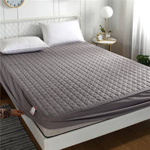 Capa de algodão para colchão, protetor de cama de todos os tamanhos, lavável, cor sólida, capa de colchão em relevo, acolchoada, protege contra ácaros 2024 - compre barato