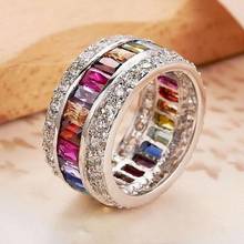 Luxury 925 SILVER ENGAGEMENT WEDDING RING FINGER Multicolor SAPPHIRE RUBY PERIDOT KUNZITE TOPAZ Gemstone Rings for Women JEWELRY 2024 - buy cheap
