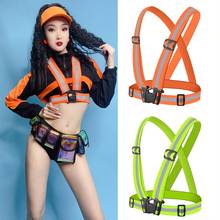 Stage Costumes Hip Hop Outfit Jazz Dance Accessories Fluorescent Color Reflective Straps Nightclub Dj Rave Show Wear DNV13166 2024 - buy cheap