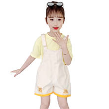 Kids Clothes Tshirt + Jumpsuit Clothes For Girls Patchwork Tracksuit For Girl Casual Style Children's Clothes 6 8 10 12 14 2024 - buy cheap