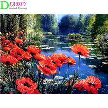 Diamond Painting Poppy Flower Cross Stitch Needlework DIY Mosaic Embroidery Full Square Rhinestone Decoration Home 2024 - buy cheap