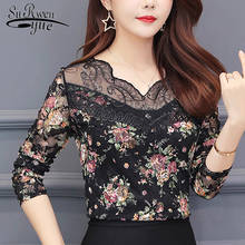 2021 Autumn Elegant Lace Women Tops Long Sleeve V-neck Casual Women Clothing Women Shirts Fashion Women Blouse Plus Size 5486 50 2024 - buy cheap