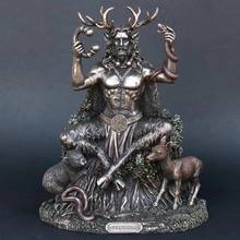 Статуи из смолы, сидящая статуя Cernunnos, скульптура кельтского Бога, фигурка подземного мира, для украшения дома и сада 2024 - купить недорого