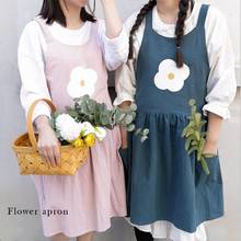 Japanese Style Pleated Apron Pure Cotton Shop Coffee Shop Overalls 19 Korean Version Of The Princess Style Simple Thick Apron 2024 - buy cheap
