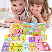 Cognition Domino Montessori Childrens Wooden Toys Board Game Quality Kids Puzzle Jigsaw Early Learning Educational Puzzle Toy 2024 - buy cheap