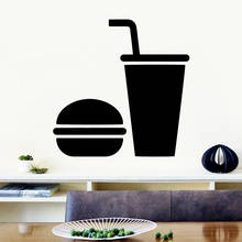 3D hamburger Waterproof Wall Stickers Home Decor vinyl Stickers Art Decals 2024 - buy cheap