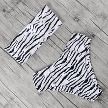 Tiger Striped Bikini Set Women Bangeau High Waist Swimwear Female Two Pieces Swimsuit Women Push Up Bathing Suit Biquini 2024 - buy cheap