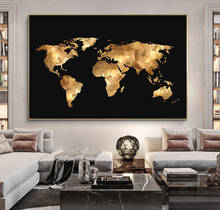 Mapa da palavra com pintura em tela, pintura a óleo, poster moderno, arte da parede, sala de estar, casa 2024 - compre barato