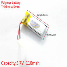 3.7V 110mAh 501225 Lithium Polymer Li-Po li ion Rechargeable Battery cells For Mp3 MP4 MP5 GPS  mobile bluetooth 2024 - buy cheap