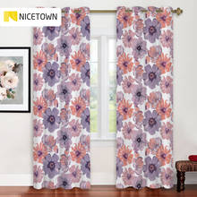 NICETOWN 1PC Blackout Curtain Grommet Floral Bright Printed Modern Decoration for Bedroom Window Curtains Living Room 2024 - buy cheap
