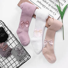 Autumn Winter Baby Tights For Newborns Baby Girl Pantyhose Kid Knitted Big Bow Princess Girl Dance Tights Soft Infant Clothing 2024 - купить недорого