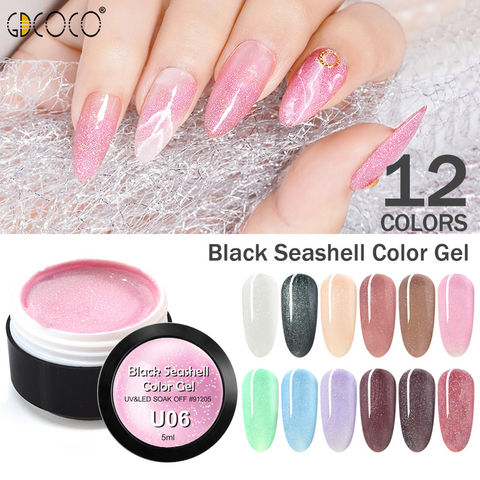 Glitter Seashell Nail Varnish Nail Art Decoration GDCOCO Gel Lacquer Bling Pearl Pigment Color Gel Lacquer Nail Gel Polish 2022 - buy cheap
