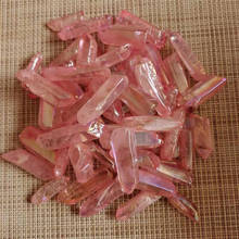Natural angel aura pink quartz crystal mineral wand rough stone point specimen crystals healing stones 2024 - buy cheap