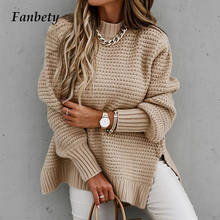 Women Elegant O-Neck Ribbed Knit Sweater Autumn Winter Fashion Solid Long Sleeves Tops 2021 Ladies Fashion Casual Loose Sweaters 2024 - buy cheap