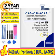 100% Original HSABAT 4400mAh HE330 Battery For Nokia 3 DUAL TA-1032 HE 330 2024 - buy cheap