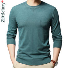 2021 New Casual Knitted Fake Pocket Sweater Men Pullover Clothing Fashion Tops Clothes Knit Solid Mens Sweaters Pullovers 81318 2024 - buy cheap