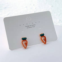 Sweet cute mini carrot earrings simulation food earrings for women girls funny accessories carrot earrings S925 needle 2024 - buy cheap