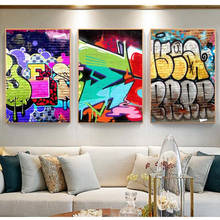 Street graffiti art canvas painting color posters and prints modern murals artwork pictures living room decoration 2024 - buy cheap