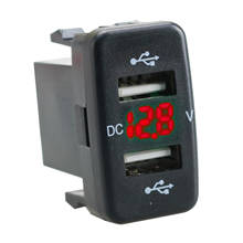 12-24v mini adaptador duplo do soquete de digitas do carregador de carro de usb apropriado para toyota 2024 - compre barato