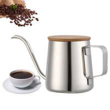 350Ml Long Narrow Spout Coffee Pot Gooseneck Kettle Stainless Steel Hand Drip Kettle Pour Over Coffee And Tea Pot With Wooden 2024 - buy cheap