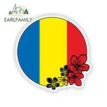 Earlfamily-adesivo decalque para romênia, 13cm x 13cm, flores, novidade, personalidade, vintage, corrida, decalque, estilo de carro 2024 - compre barato