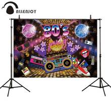 Allenjoy-Fondo de fotografía de estilo Hip hop, telón de fondo con brillo para fiesta de discoteca, pista de baile, sonido, photocall, 80 2024 - compra barato