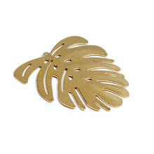Brass Charms, Raw Brass Earrings Findings,Raw Brass Pendant,Leaf shaped Earrings Brass Charm,Jewelry Supplies,43x44.5mm-RB1337 2024 - buy cheap