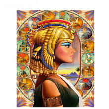 Pintura a diamante egípcia, cleópatra, faça você mesmo, decoração de casa bordada, mosaico de diamante completo, presente de parede g425 2024 - compre barato
