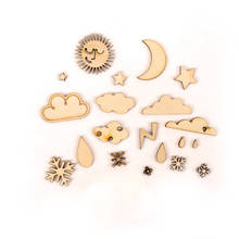 Weather Phenomenon Pattern Wooden Scrapbooking Painting Craft Handmade DIY Accessory Home Decoration 6-38mm about 20pcs 2024 - buy cheap
