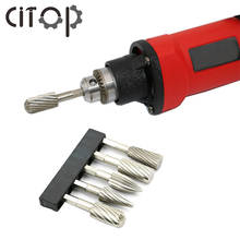 Citop 5pcs/set 6.35mm Hex Shank Rotary Tools Cutting HSS Routing Router Grinding Polishing Bits Milling Cutters for Wood Carving 2024 - buy cheap