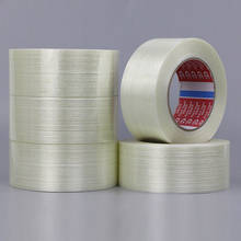 50M 5/10/15mm cinta adhesiva de un solo lado fuerte cinta de fibra de vidrio transparente a rayas 2024 - compra barato