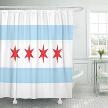 Blue Chicago Flag City State of Louisiana U Red Shower Curtain Waterproof 72 x 78 inches Set with Hooks 2024 - buy cheap