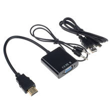 1080P HDMI a VGA con Adaptador convertidor de Audio, Cable de vídeo de alimentación USB, negro 2024 - compra barato